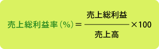 売上総利益率（％）=売上総利益÷売上高×100